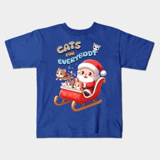 Cats for everybody on Santas sleigh Kids T-Shirt